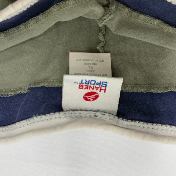 Vintage Hanes Sport Olive Green XL Cargo Shorts w/ Stripe & Custom Waist - Picture 2 of 5